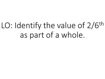 Understanding the true meaning of fractions. 2/6
