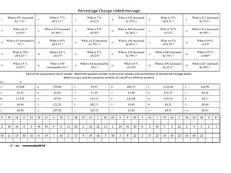 Percentage Change coded message