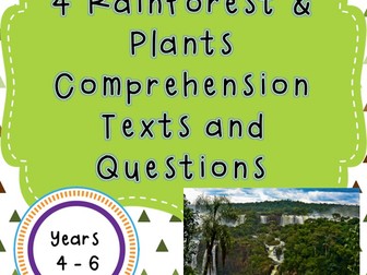 4 Rainforest and Plants Comprehension Texts and Questions