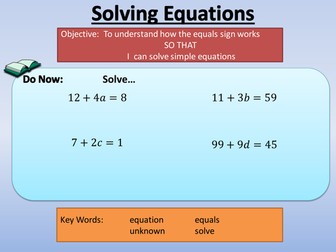 Solving Equations - Variable on Both Sides