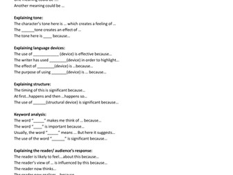 Sentence starters for An Inspector Calls essays