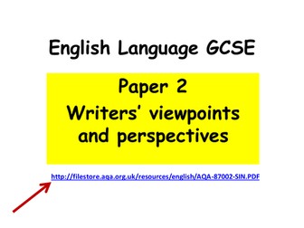 AQA New Specification English Language - Homework Paper - Question 3