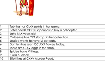 Roman numerals in context- three digits. 