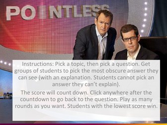 A-level  Pointless quiz