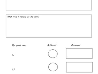 PE Goal setting worksheet