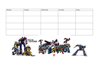 Transformers Behaviour Chart