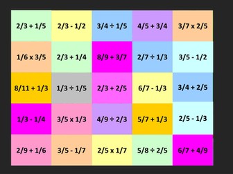 Fractions - Adding, Subtracting, Multiplying and Dividing Catchphrase