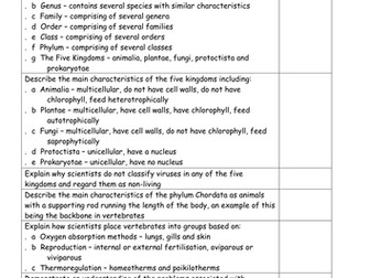 B1 EDEXCEL Biology Exam question booklets by topic