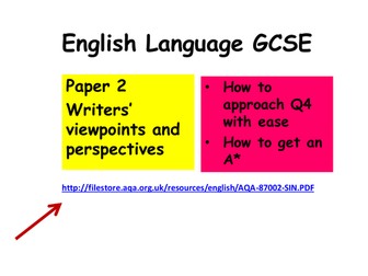 AQA New Specification English Language - Homework Paper - Question 4