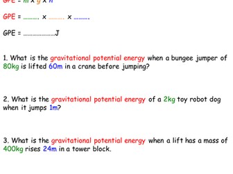 Gravitational Potential & Kinetic Energy - Differentiated for SEN