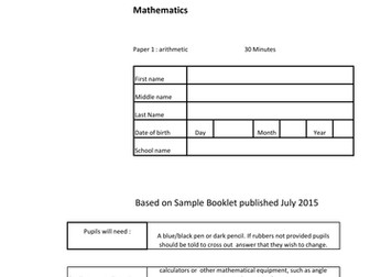 KS2 Sample Arithmetic Paper.  36 Questions