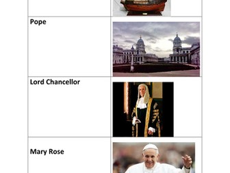 ESOL HISTORY STARTER - MATCHING FOR HENRY VIII