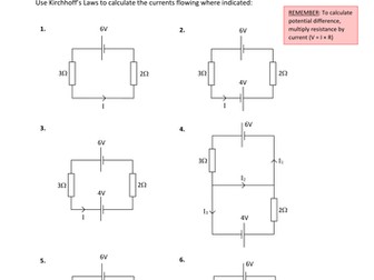 Kirchhoff's (or Kirchoff's) Laws - Practice Questions - Series and Parallel Circuits