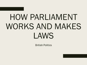 How Parliament works and makes laws
