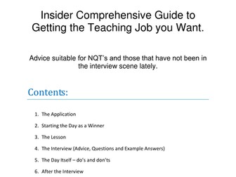 Interview Day Advice - How to Get a Teaching Job