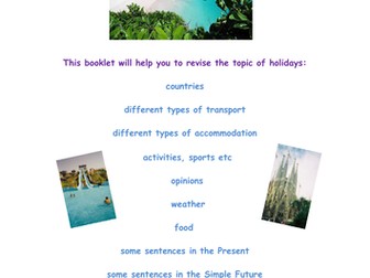 KS3 Spanish Revision Booklet – holidays