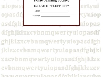 AQA English Literature - Paper 2- Section B- Conflict Poetry- 25 Lessons,Medium Term Plan,Homework
