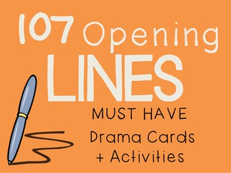 OPENING LINES Drama / English Cards + Lesson Activities