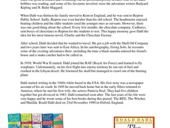 Comprehension : Biography of Roald Dahl