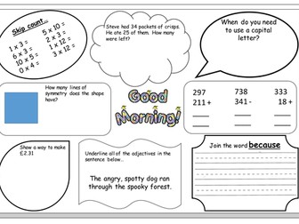 Y2 SATS revision sheets (english, maths and grammar objectives)