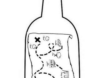 Treasure map in a bottle