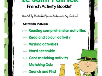 La Saint-Patrick French Booklet (Primary French/FSL)