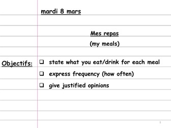 Food opinions and frequency