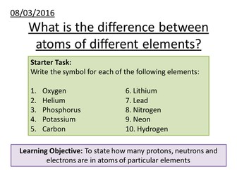 What is the difference between atoms of different elements?