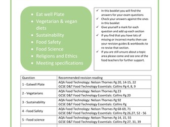 AQA Protein exam question revision questions and answer booklet