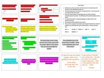 Maths Snooker Activity - Probability Y8 task