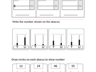 Place value with tens and units for Year 1 pupils