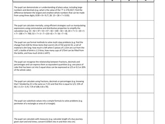KS2 interim math activities with assessment checklist