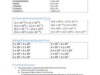 Standard Form Worksheet