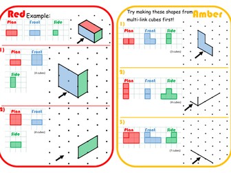 Plans, Elevations & Isometric Drawing Scaffolded Differentiated RAGE Sheet