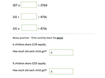Maths calculator tests - based on Progress in Maths 10 style questions