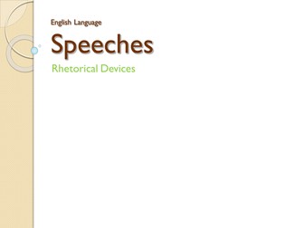Political Speeches - English Language