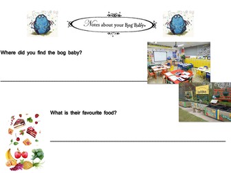 EYFS Bog Baby Literacy and Continuous Provision Lesson Plan and Resources - Writing templates 