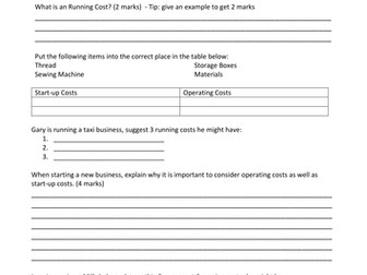 Operating Costs - BTEC First Business