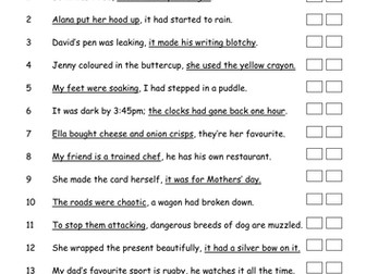 Main and subordinate clauses worksheet