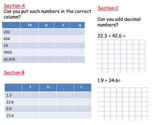 Place Value- Adding Decimals