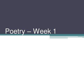 Year 5 - Two week Poetry Unit