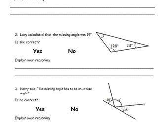 Reasoning with Angles 