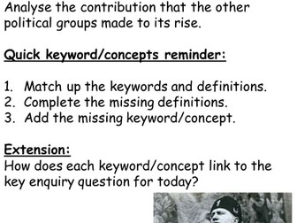 The rise of fascism 1919-1922 revision lesson
