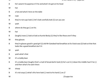 Sound file and transcript of shared reading