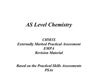 AQA AS Level Chemistry EMPA Revision Pack CHM3X