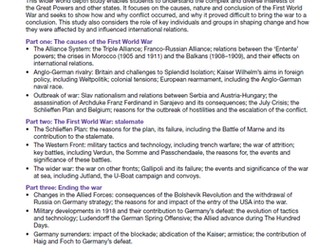 AQA GCSE Conflict and Tension 1894-1918 World War One Mock Examination