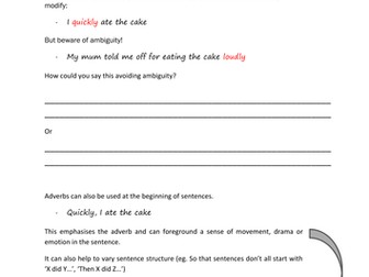 Using adverbs for effect