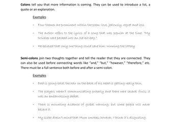 Colons and Semi-colons