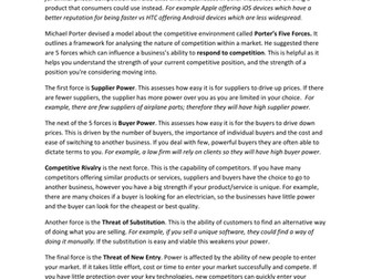 Competitive Business Revision Sheet (inc. Porters Forces) BUSS4 