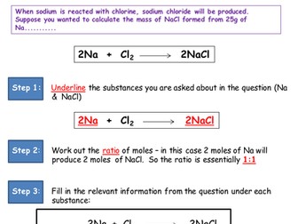 How to calculate reacting masses